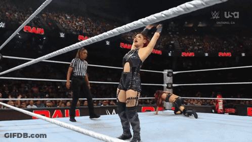 Woman In Wrestling Ring Saying Raw GIF