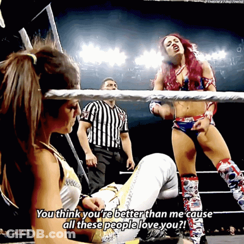Woman In Wrestling Ring Says You Think You're Better Than Me GIF