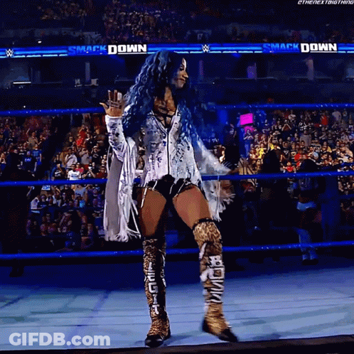 Woman In Wrestling Ring Smack Down GIF