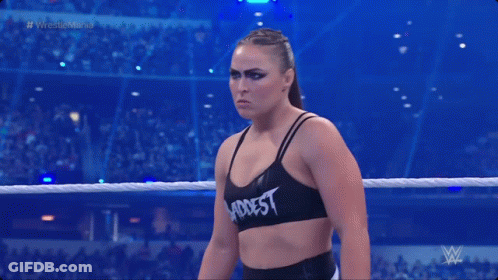 Woman In Wrestling Ring Wearing Baddest Bra GIF