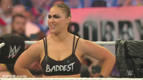 Woman In Wrestling Ring Wearing Baddest Shirt GIF