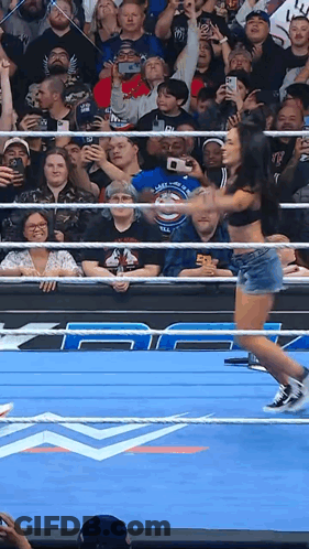 Woman In Wrestling Ring Wearing I Love You All Shirt GIF