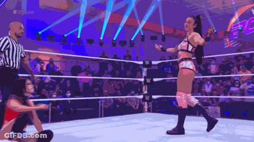 Woman In Wrestling Ring With #20Live GIF