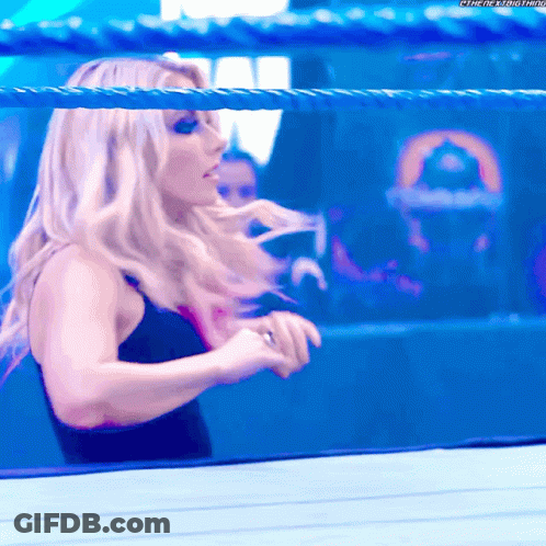 Woman In Wrestling Ring With Hashtag GIF
