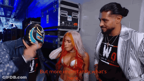 Woman In Wrestling Ring With Referee GIF