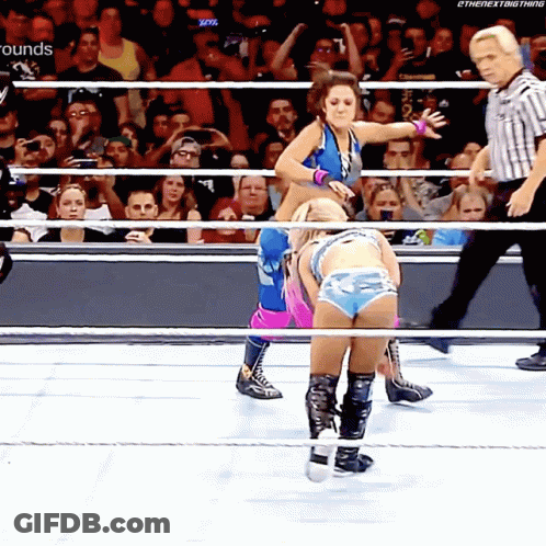 Woman In Wrestling Ring With Rounds GIF