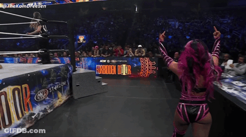Woman In Wrestling With Forbidden Door GIF