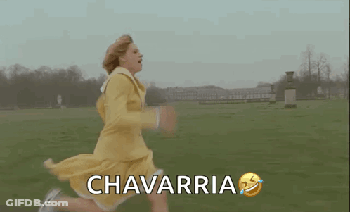 Woman In Yellow Coat Runs Chavarria GIF
