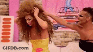 Woman In Yellow Dress Attacked By Shirtless Man GIF