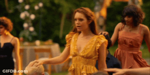 Woman In Yellow Dress Dancing GIF