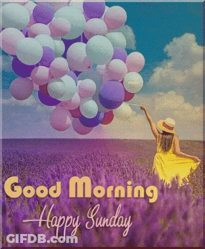 Woman In Yellow Dress Holding Balloons GIF