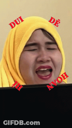 Woman In Yellow Head Scarf Dui De GIF