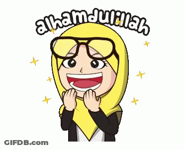 Woman In Yellow Hijab And Glasses Says Alhamdulillah GIF