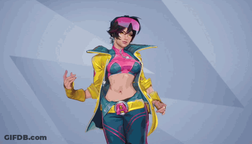 Woman In Yellow Jacket And Pink Goggles GIF