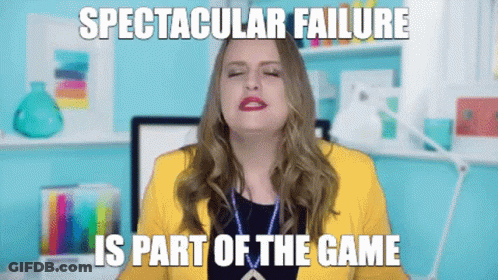 Woman In Yellow Jacket Funny Face Spectacular Failure Part Of The Game GIF