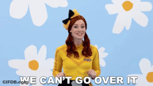 Woman In Yellow Outfit Saying Can't Go Over It GIF
