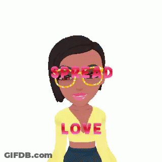 Woman In Yellow Shirt Saying Spread Love GIF