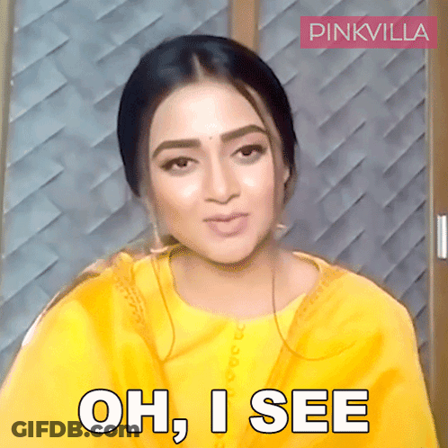 Woman In Yellow Shirt Says Oh I See GIF