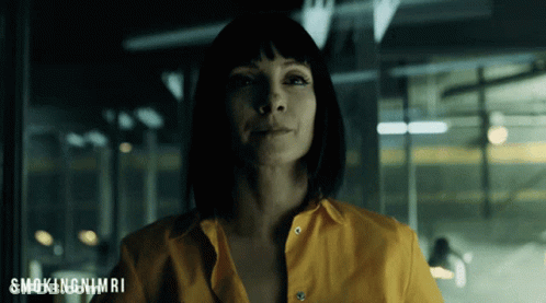 Woman In Yellow Shirt Smokingnimri GIF