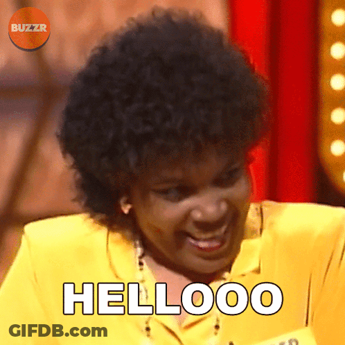 Woman In Yellow Suit Saying Hellooo GIF