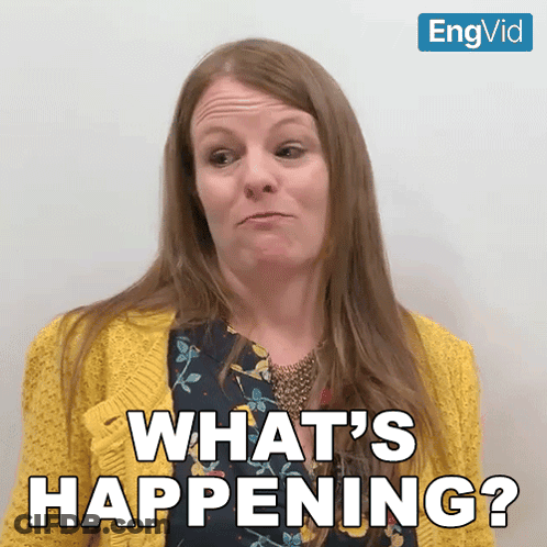 Woman In Yellow Sweater Says What's Happening GIF
