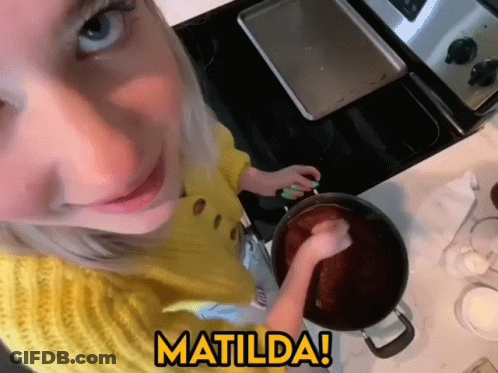 Woman In Yellow Sweater Stirring Pot Matilda GIF