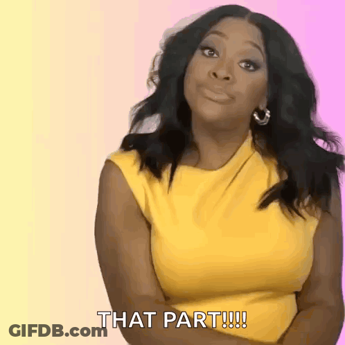 Woman In Yellow Top Making Face GIF