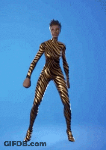 Woman In Zebra Jumpsuit Dancing GIF