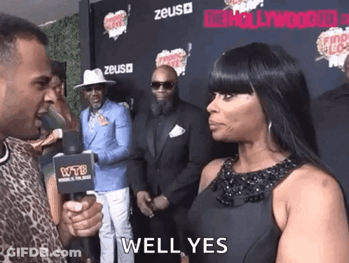 Woman Interviewed On Red Carpet Saying Well Yes GIF