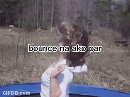 Woman Jumping On Trampoline Bounce Na Ako Par GIF