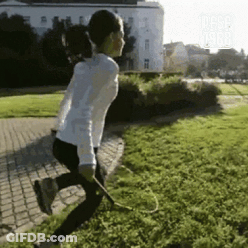 Woman Jumping Rope In Park 1968 GIF