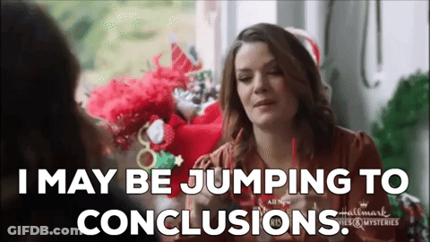 Woman Jumping To Conclusions Talking To Another Woman GIF