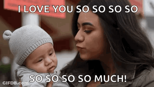 Woman Kissing Baby Cheek I Love You GIF