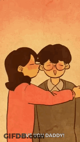 Woman Kissing Boy On Cheek GIF