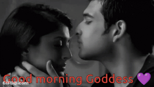 Woman Kissing Man Good Morning Baby GIF