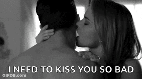 Woman Kissing Man Neck Black And White I Need To Kiss You So Bad GIF