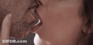 Woman Kissing Man On Cheek GIF
