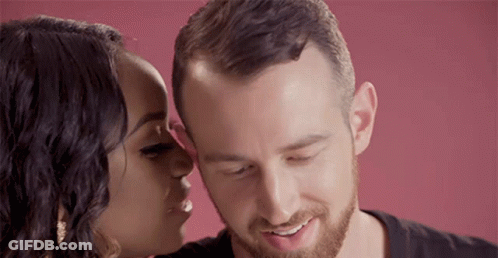 Woman Kissing Man On Forehead GIF