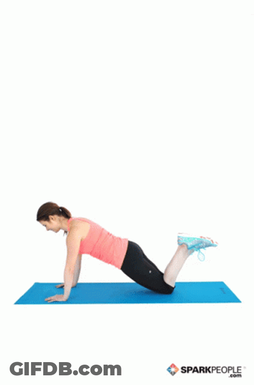 Woman Knee Push Up GIF