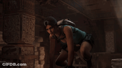 Woman Kneeling Before Pillar Saying Egypt GIF