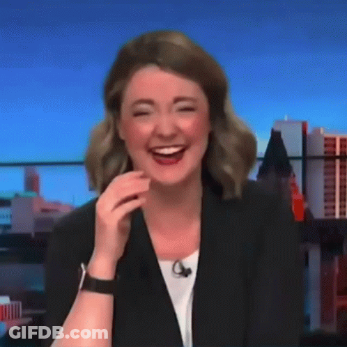 Woman Laughing Covering Mouth On Stage GIF