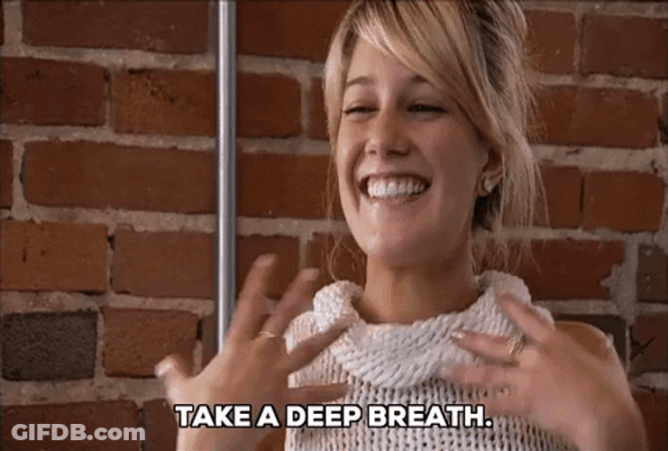 Woman Laughing Deep Breathing GIF