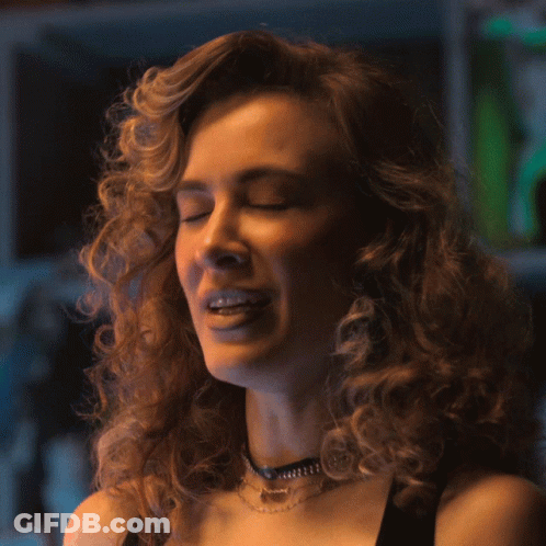 Woman Laughing Eyes Closed Mouth Open GIF