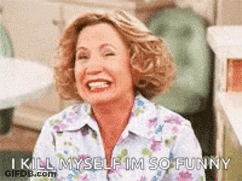 Woman Laughing I Kill Myself Im So Funny Floral Shirt GIF