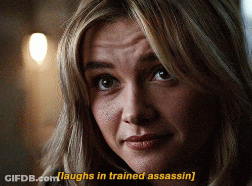 Woman Laughing In Trained Assassin GIF