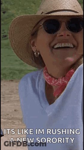 Woman Laughing It's Like I'm Rushing A New Sorority GIF