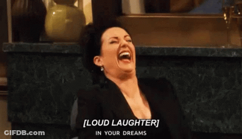 Woman Laughing Loudly While Sitting On Chair GIF