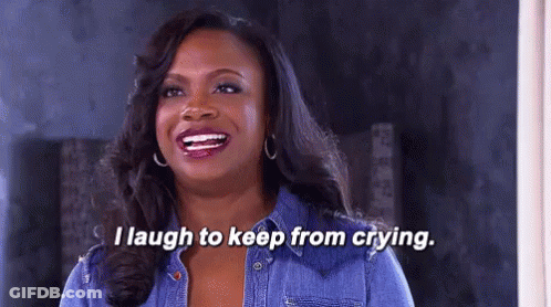 Woman Laughing Saying I Laugh To Keep From Crying GIF