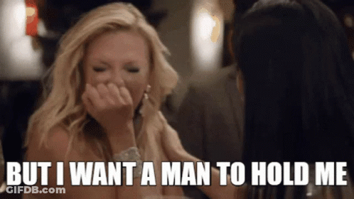 Woman Laughing Saying I Want A Man To Hold Me GIF