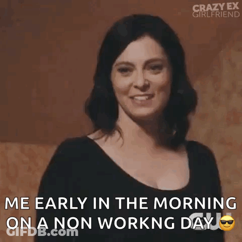 Woman Laughing Saying Me Early Morning GIF